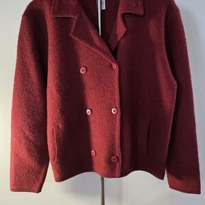 Vintage Pendleton Women's Double-Breasted Burgundy Pea Coat